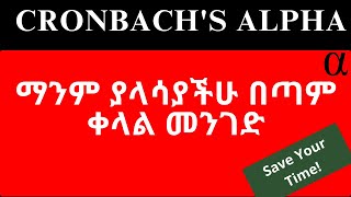 Cronbachs alpha Internal consistency test In Amharic Easiest way  NEW 2023 with SPSS amp Excel [upl. by Alaunnoif94]