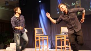 Jensen Ackles and Misha Collins dancing a jig to Im singing int he rain [upl. by Toffey]