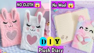 DIY Plush Diary 😱💓✨ Homemade Fur Notebook  diy mini fur diary at home [upl. by Alvira]