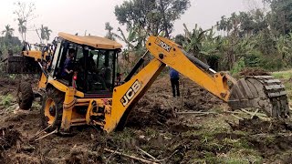 Backhoe 3DX Stunt  Backhoe Uprooting Bamboo Roots Floating In The Mud [upl. by Konrad310]