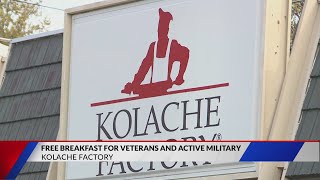 Kolache Factory Free Breakfast for veterans and active military [upl. by Utica]