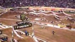 Travis Pastrana Doing First Backflip in Supercross showing up Chad Reed [upl. by Ahseina433]