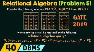 Relational Algebra Solved Problem 5 [upl. by Emmeline]