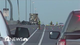 Semitruck driver killed in severe crash on I10 in Goodyear [upl. by Euqinamod]