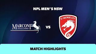 Football NSW Mens Marconi Stallions FC Vs St George City FA Match Highlights [upl. by Hare]