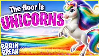 Unicorn Freeze Dance 🦄 Brain Break for Kids 🦄 Floor is Lava 🦄 Just Dance [upl. by Jessee]