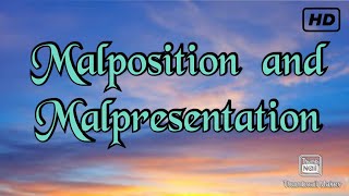 Malposition and Malpresentation [upl. by Tala]