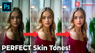 3 Secrets To PERFECT Skin Tones Photoshop Tutorial [upl. by Tarsuss]