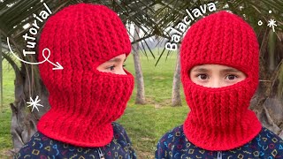 PASAMONTAÑAS TEJIDO A CROCHET Balaclava Tutorial Hebras Crochet [upl. by Yerffeg]