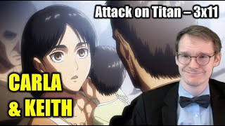 FROM BEYOND THE WALLS  GERMAN watches Attack on Titan 3x11  BLIND REACTANALYSIS [upl. by Eledoya670]