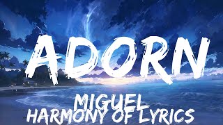 Miguel  Adorn Lyrics  25mins  Feeling your music [upl. by Annaitsirk]