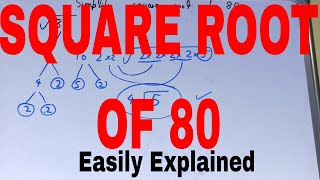 Square root of 80How to find square root of 8080 square rootSquare root 80 simplest radical form [upl. by Siravart]