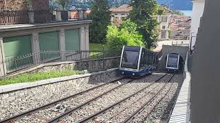 Funicolare Lugano Città–Stazione FFS seit 2016 auch Sassellina genannt Standseilbahn Lugano [upl. by Nyasuh]