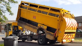 2015 Mercedes Kerbsider Bin Lorry Tipping In Swindon [upl. by Rocray]