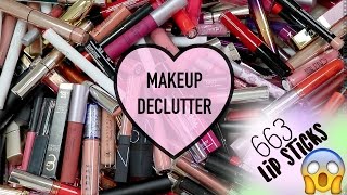 MAKEUP COLLECTION DECLUTTER 2016  LIPS [upl. by Marylee]