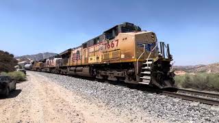 Coming In Quick UP Mixed Manifest Train Canyon Track at Famous Sullivan’s Curve Plus BNSF Stack [upl. by Aicilav]