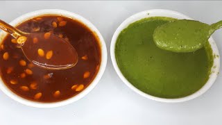 सर्व प्रकारच्या चाट साठी लागणारी हिरवी आणि लाल चटणी रेसीपी  2 Chutney Recipe for Chat [upl. by Stevenson]