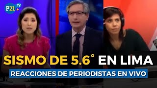 Fuente sismo en Lima ASUSTA a PERIODISTAS EN VIVO [upl. by Aissak]