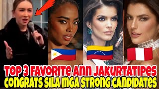 TOP 3 Favorite Candidates ni Ann Miss Universe 2024 Philippines🇵🇭 PERU🇵🇪 Vinenzeulla [upl. by Atikahs]