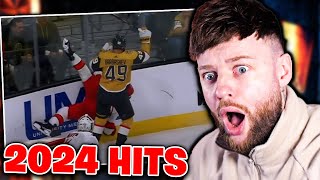 SOCCER FAN REACTS TO CRAZY NHL HITS FROM 2024 SEASON [upl. by Bois]