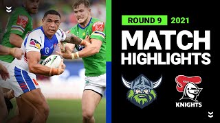 Raiders v Knights Match Highlights  Round 9 2021  Telstra Premiership  NRL [upl. by Eltsirk]