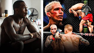 Israel Adesanya Reacts to Charles Oliveira vs Dustin Poirier at UFC269 [upl. by Bork]