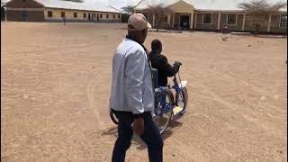 PWDS OUTREACH PROGRAM BENEFICIARY TESTING HIS NEW WHEELCHAIR [upl. by Brenna]