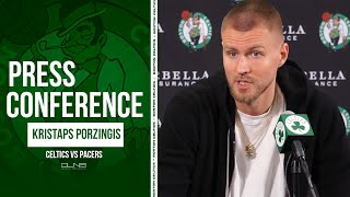 Kristaps Porzingis PRAISES Joe Mazzulla For Challenging Celtics Players  Postgame Interview [upl. by Aramas]