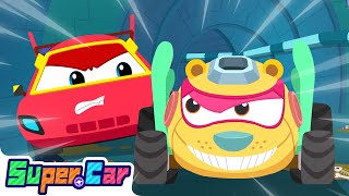 Race Car Cartoon  The Mini Car Chase  Kids Cartoon amp Song  Super Car Rhymes [upl. by Enilrem]