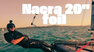 Flying on Lake Neuchâtel at Sunset  Nacra 20 Foiling Catamaran [upl. by Etyak]