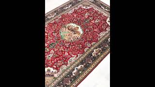 Red Rug Architecture Handmade Silk Rug Tapestry 25x4ft silkonsilkcarpet antiquerug orientalrug [upl. by Clifton]