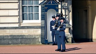 RAF Buckingham Palace 1st morning guard final May day Kings Colour Squadron Royal Air Force [upl. by Armilda295]