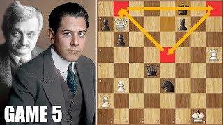 End of an Era  Capablanca vs Lasker  WCC Game 5 1921 [upl. by Catie]