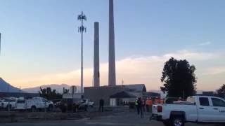 Explosives topple Provo smokestacks [upl. by Nessej]