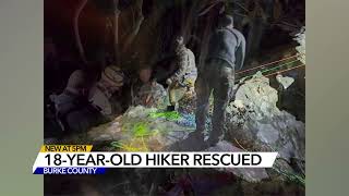 Crews rescue 18yearold hiker who fell off mountain in North Carolina [upl. by Leonardo]