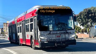 49 VAN NESSMISSION to City College Bus 6642 [upl. by Ardnal]