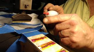 Installing frets on a banjo with pearloid fret board [upl. by Sitto359]