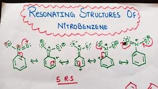 How to draw Resonating structures of nitrobenzene  Organic chemistry [upl. by Kutzenco]