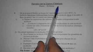 examen liaison chimique corrigé [upl. by Barna]