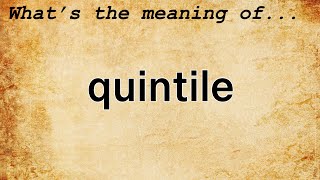 Quintile Meaning  Definition of Quintile [upl. by Ieso]