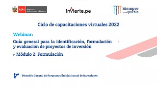 DGPMI Módulo 2 Guía general de identificación formulación y evaluación de proyectos de inversión [upl. by Maltzman593]