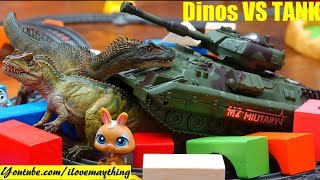 The Best RC Tanks and RC Trucks Dinosaurs Versus TANKS RC Model Tanks Playtime Fun [upl. by Ayotel]