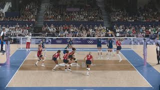 Volleyball USA Andrea Drews amazing in USA  Serbia Paris Olympics [upl. by Itraa]