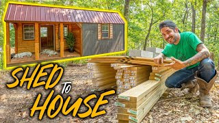 PREP WORK to Start BUILDING the INSIDE of the SHED TO HOUSE  Off Grid Tiny House [upl. by Eleets]