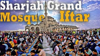 Big IFTAR At Sharjah Grand Mosque UAE  Iftar Cannon Ramadan 2024 4K sharjahmosque [upl. by Polito]