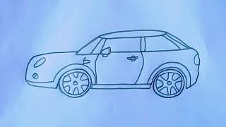 Realistic Car Drawing  How to Draw mini Sports Car [upl. by Eisned869]