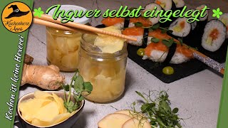 Eingelegten Ingwer  Sushi  Ingwer  einfach selbermachen [upl. by Noisla111]