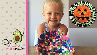 DIY Melted Perler Beads Bowl  Make an Easy JackOLantern Halloween Candy Bowl w Biggie Beads [upl. by Rebmetpes]