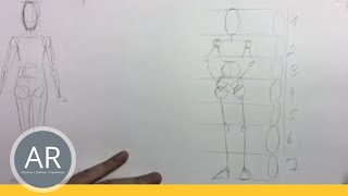 Zeichnen lernen  Aufbau einer weiblichen Figur Teil 1  Akademie Ruhr Tutorial [upl. by Wedurn]