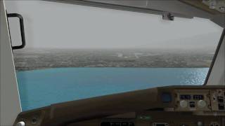 FS2004 Boeing 767300F RNAV GPS approach  manual landing RWY20  Kahului Airport PHOG HD [upl. by Hannala691]